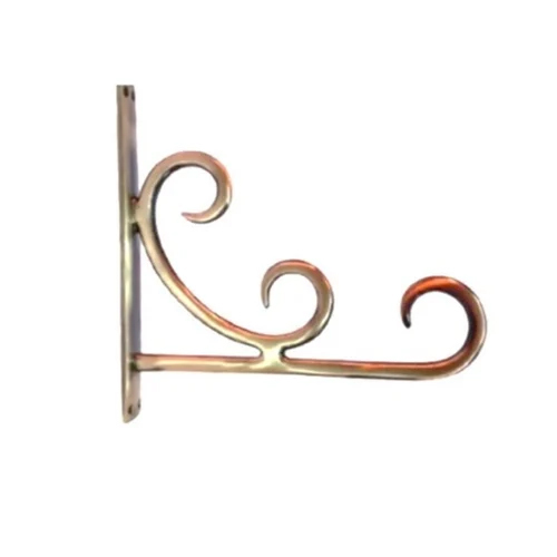 Brass Antique Curtain Bracket - Color: Golden