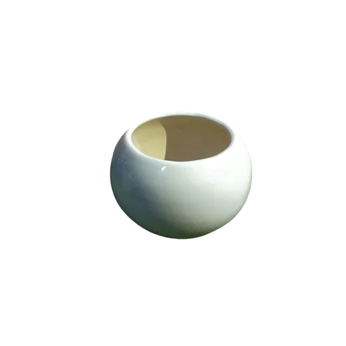 Round Ceramic Flower Pot - Color: White