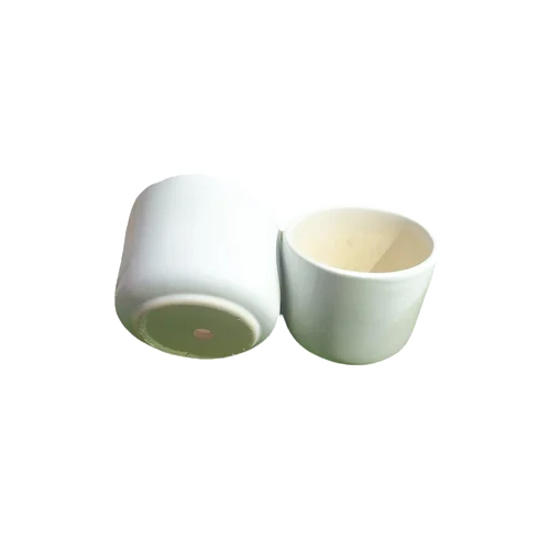 White Ceramic Flower Pot - Finishing: Polished