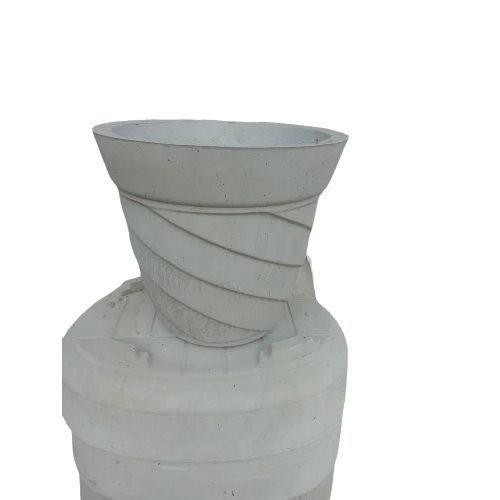 Cement Flower Pot - Color: Gray