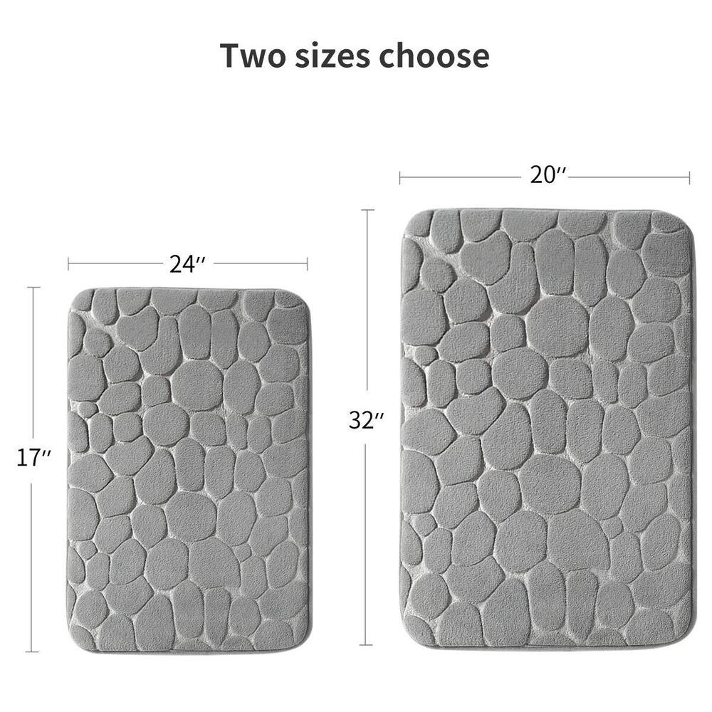 Water Absorbing Stone Bathroom Mat - Color: Black