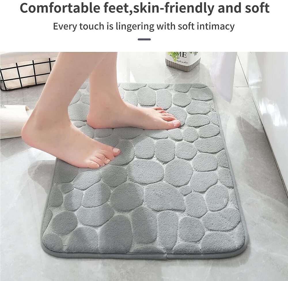 Water Absorbing Stone Bathroom Mat - Color: Black