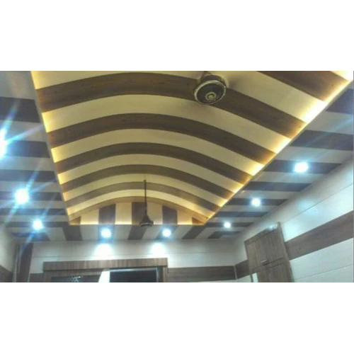 PVC False Ceiling Services - PVC Material, Customizable Dimensions, Brown Color, 5-10 mm Thickness | Fire Rated B-s1,d0 for Interior Applications
