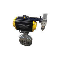 Pneumatic Spherical Butterfly Valves - Color: Black And Yellow