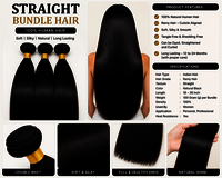 Straight Bundle Hair - Application: Profesional