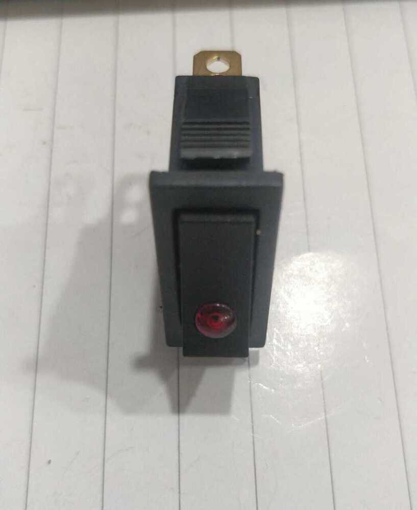  Rocker switch black 3 pin on off with red dot 