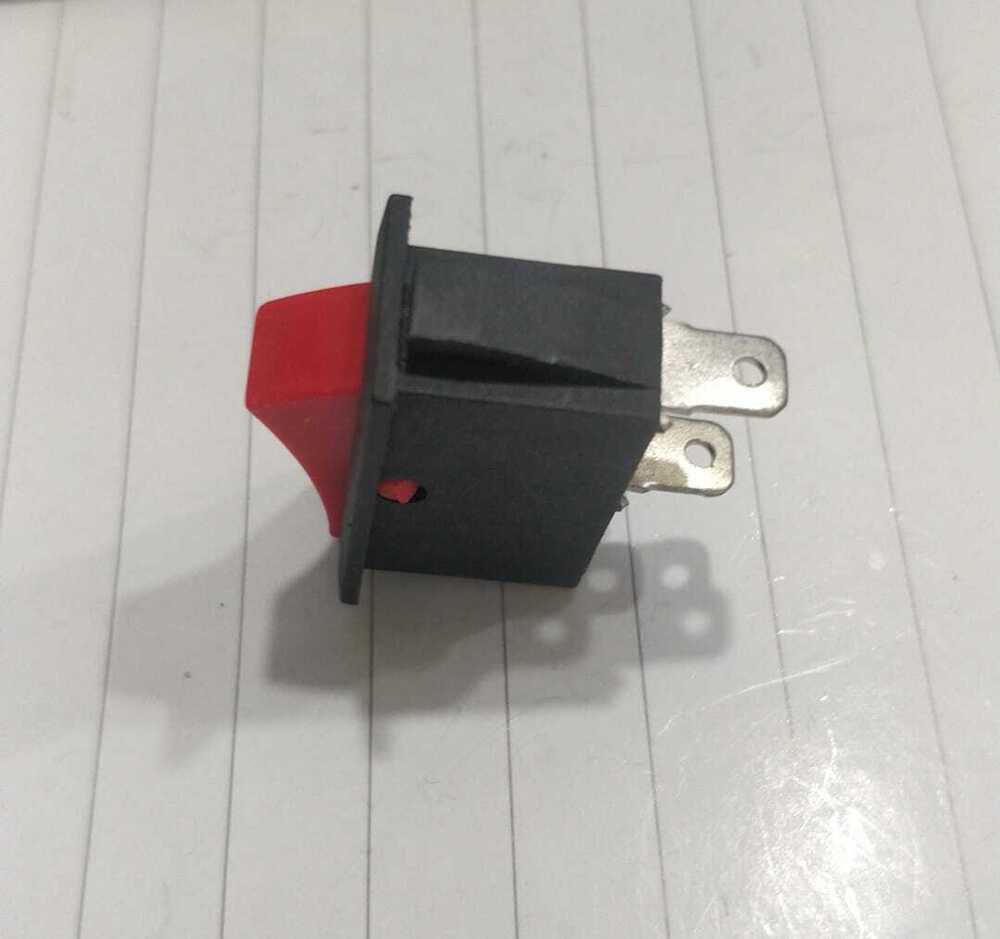 Kcd3 Red (Indian 6a)2 Pin On-off - Copper & Iron Material, Long Rocker Size, Black And Red Color | Non-illuminated, 6amp Rated Voltage
