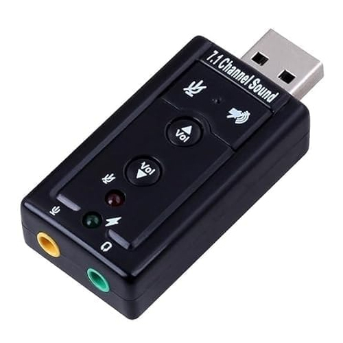 Vyar Hi-Speed 7.1 Channel Virtual Usb 3D Stereo Audio Adapter - Color: Black