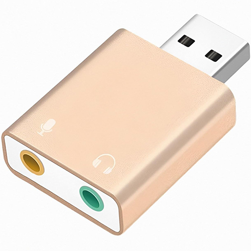 VYAR USB ऑडियो एडाप्टर USB से 3.5 मिमी जैक ऑडियो एडाप्टर