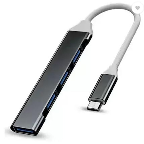 Type C To 4 Port Adapter Usb - Color: Black