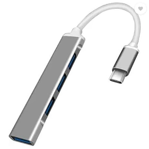 Type C To Usb Hub 4 Port Usb Hub For Macbook - Color: Silver