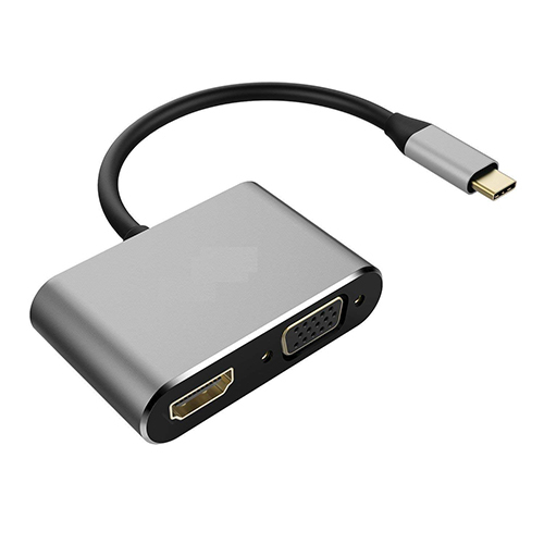 Vyar Type C To Hdmi Vga Converter Adapter - Color: Black