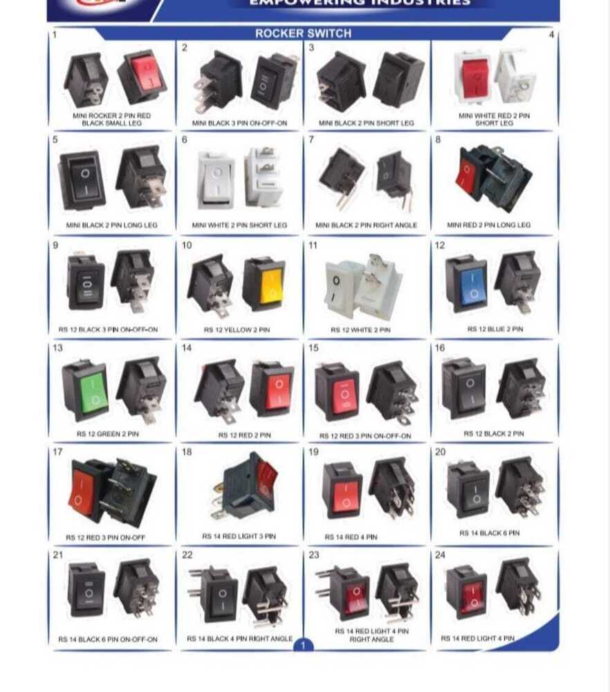 Rocker Switch Blue 3 Pin Up/down Switch - Material: Copper