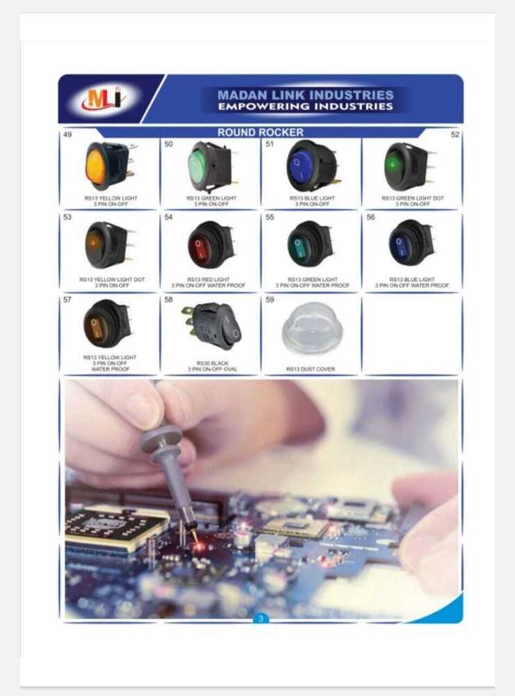 BLUE 3 PIN INDIICATOR SWITCH