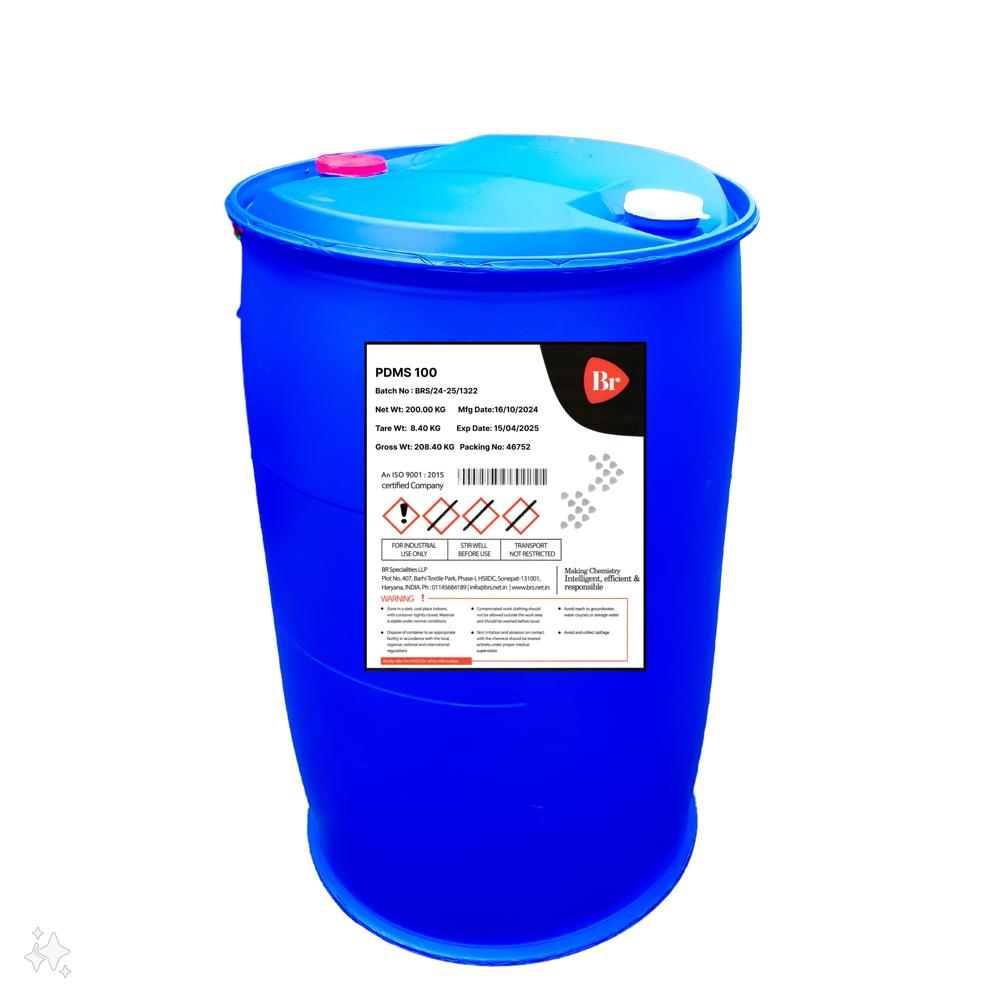 Pdms 100 - Non-reactive Linear Polydimethylpolysiloxane, Exceptional Shear Stability, Water Repellent, Lubricants, High Heat Resistance, Soft Skin Feel, Clear And Colorless Liquid, Ideal For Diverse Industrial Applications