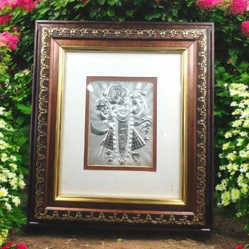 Banke Bihari Frame With Silver Plated