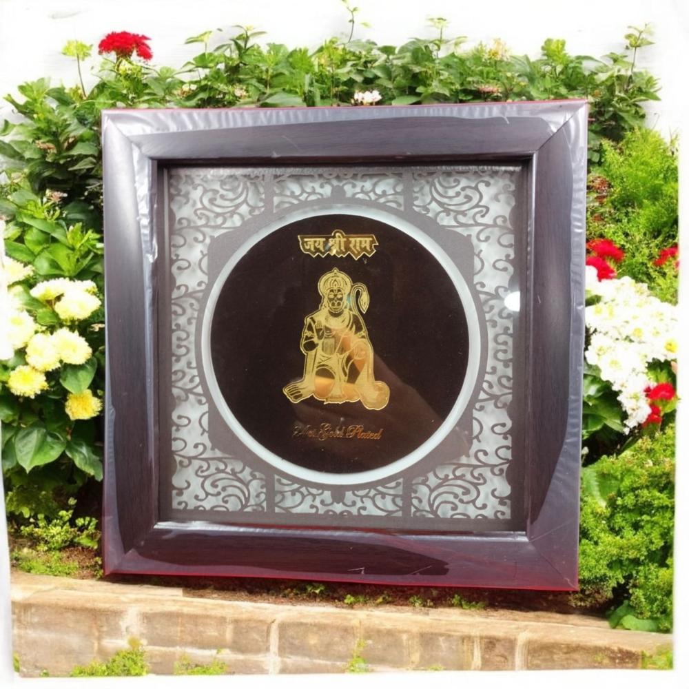 Laser Golden Hanuman Ji Frame