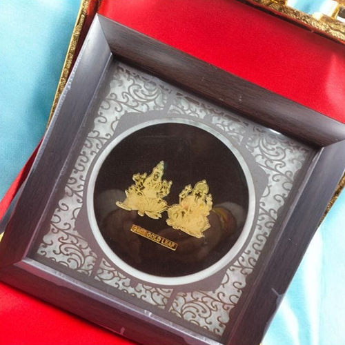 Laxmi And Ganesh Ji 24CT Gold Laser Laxmi And Ganesh Ji Frame