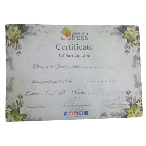 Standard Paper Certificate - Feature: High Quality