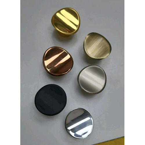 White Metal Glossy Finish Knob - Color: Brown