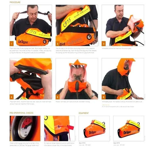 Drager Saver CF15 Emergency Escape Breathing Apparatus (EEBD)
