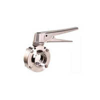 Stainless Steel Butterfly Valve - Color: Silver