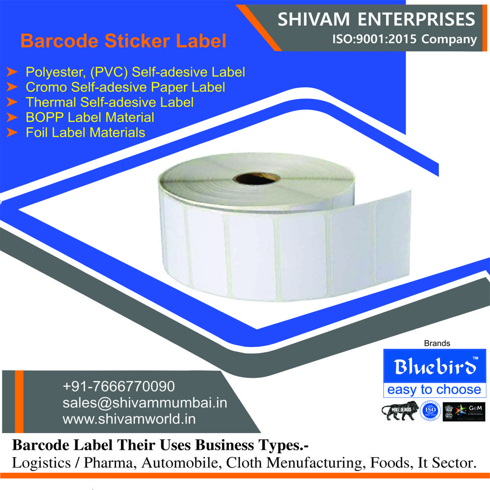 Bluebird Barcode Sticker Labels V2 ( 50mm X 25mm )