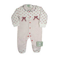100% Cotton Knit Full Sleeve New Born Baby Dress - Design: Trendy