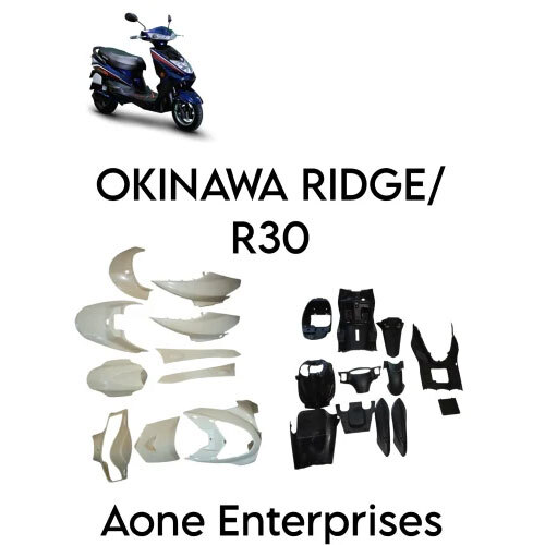 Electric Scooter Okinawa Ridge R30 Full Body Kit - Color: White & Black