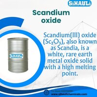Scandium Oxide (scandia) - Chemical Formula Sc2o3, Molar Mass 137.91 G/mol, Melting Point 2,485â°c, Density 3.86 G/cmâ³ | Insoluble In Water, High-temperature Applications