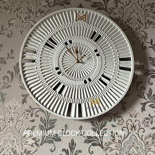 Stone 3 D Wall Clock - Color: White