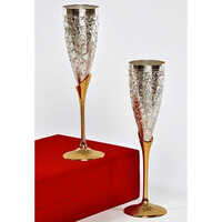 Brass Flute Glass Set - Color: Silver
