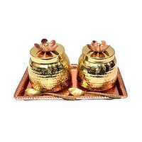 Corporate Copper Nuts Bowl Set - Color: Golden
