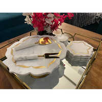 Marble Cake Platter With Spoon Lifter And Coasters - Automatic Grade: Manual