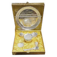 Customized Pooja Thali Set - Color: Silver