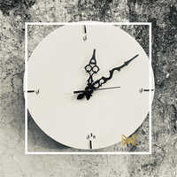 Marble 5 Inch  Table Clock - Color: White