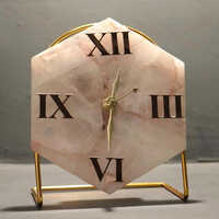 Quartz Hexagon Table Clock - Color: White