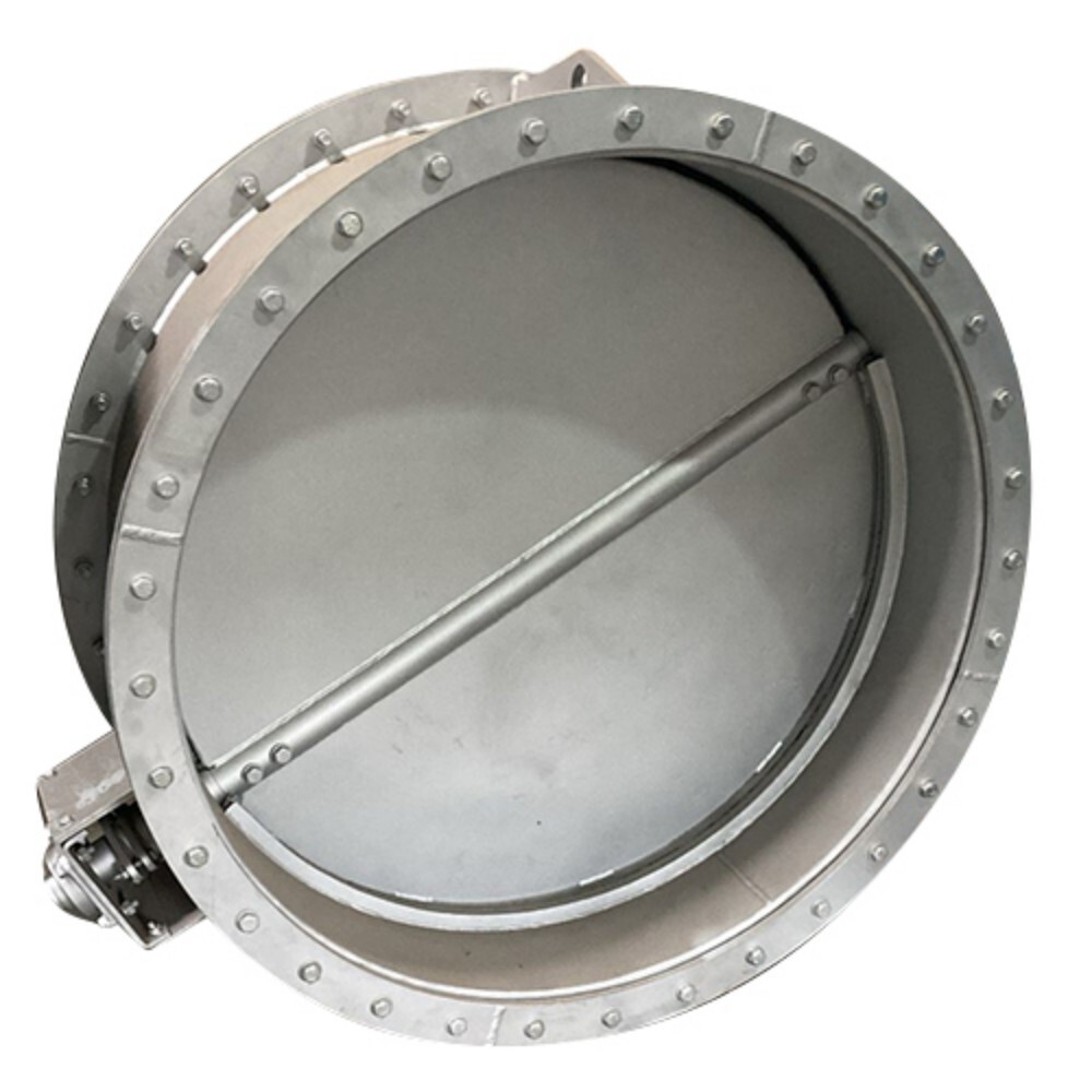 Round Volume Control Damper - Mild Steel, Polished Silver Finish | High Fire Resistant, Sound-Absorbing Airflow Regulator
