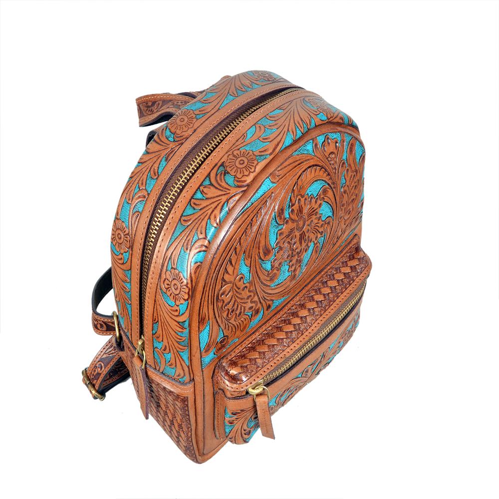 HANDCRAFTED & TOOLED LEATHER BACK PACK