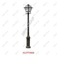 Cast Iron Lamp Post - 4 Meter Height, Black Iron Material | Durable Outdoor Lighting Solution With Elegant Paint Finish