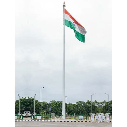 Flag Mast Pole - Stainless Steel, Round Shape, White Color | Welding Connection for Durable Flag Pipe Usage
