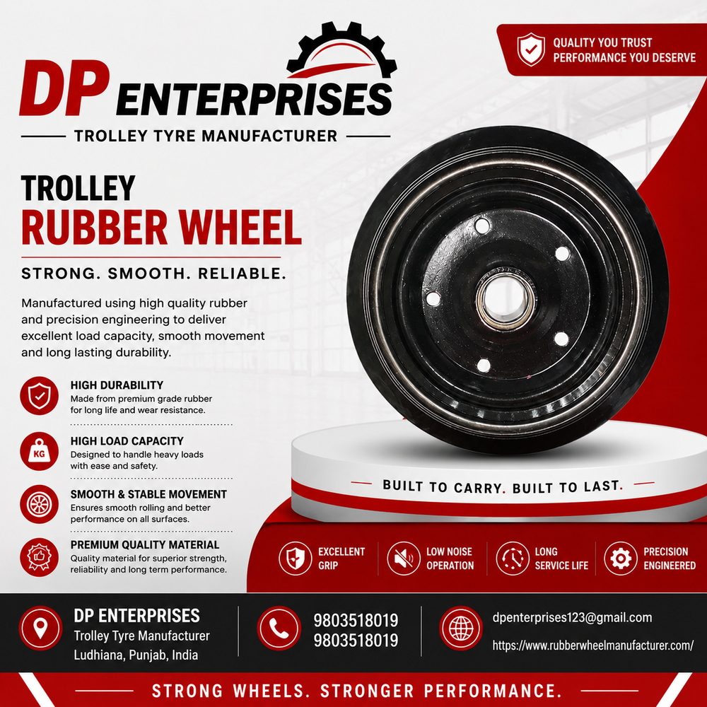 Trolly Rubber Wheel - Diameter: 100 Millimeter (Mm)