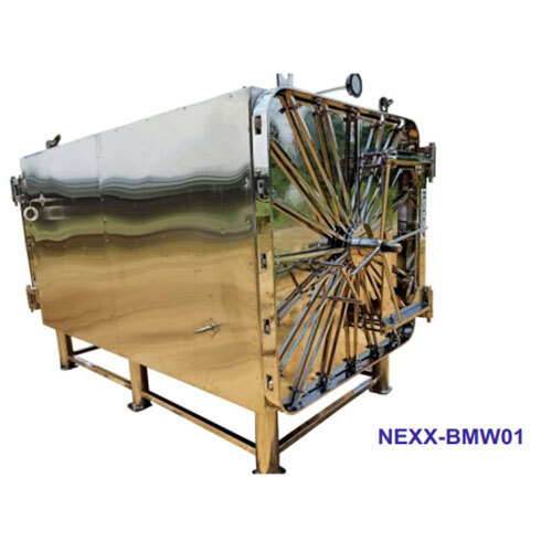 Nexx-Bmw01 Bio-Medical Waste Treatment Cylindrical- Rectangular Horizontal Autoclave - Color: Silver