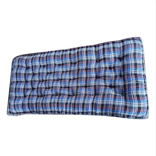 6 Feet Printed Cotton Bed Mattress - Color: Blue