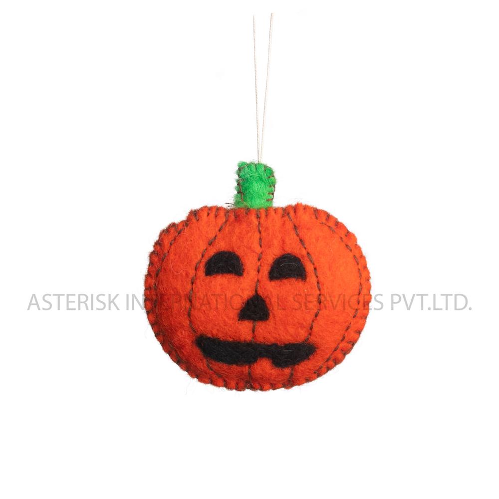 Jack O' Lantern Pumpkin - Coating Material: Natural Wool