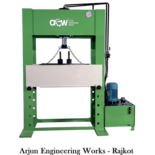 Hydraulic Workshop Press Machine - Mild Steel, 1 Year Warranty , Green Color For Industrial Use