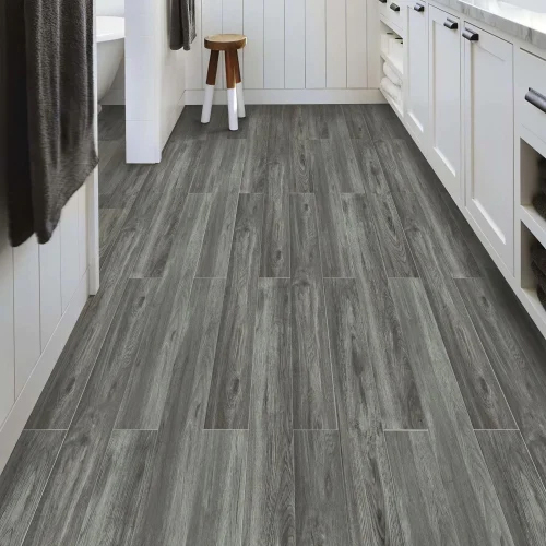 Vinyl Flooring Service - 2-5mm Thickness, 0.3mm Wear Layer, Gray Color | Ideal for Residential & Light Commercial Use in Kitchens, Bathrooms, & Hallways
