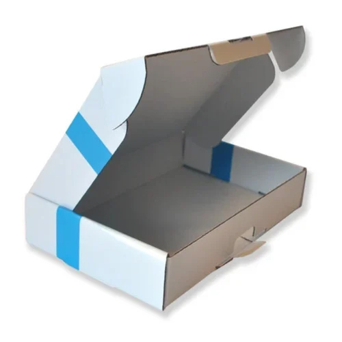 Flat Corrugated Boxes - Coated Paper, Rectangle Shape, Matte Finish, White Color | Customizable Color & Logo with Offset Printing