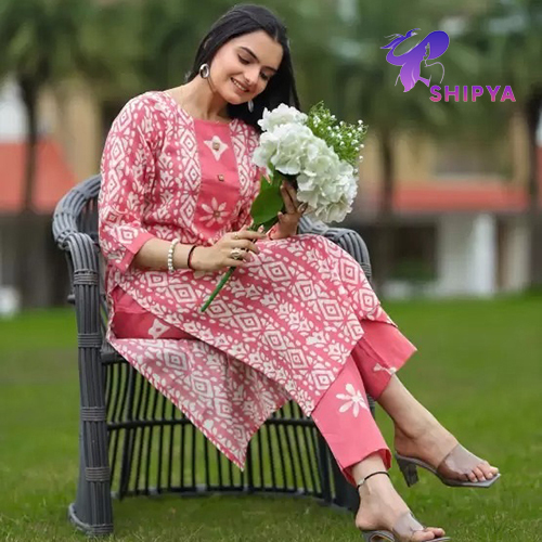 Women Flower Printed Cotton Blend Kurti