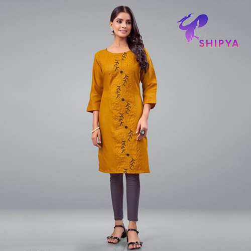 Stylish Embroidered Cotton Blend Kurta